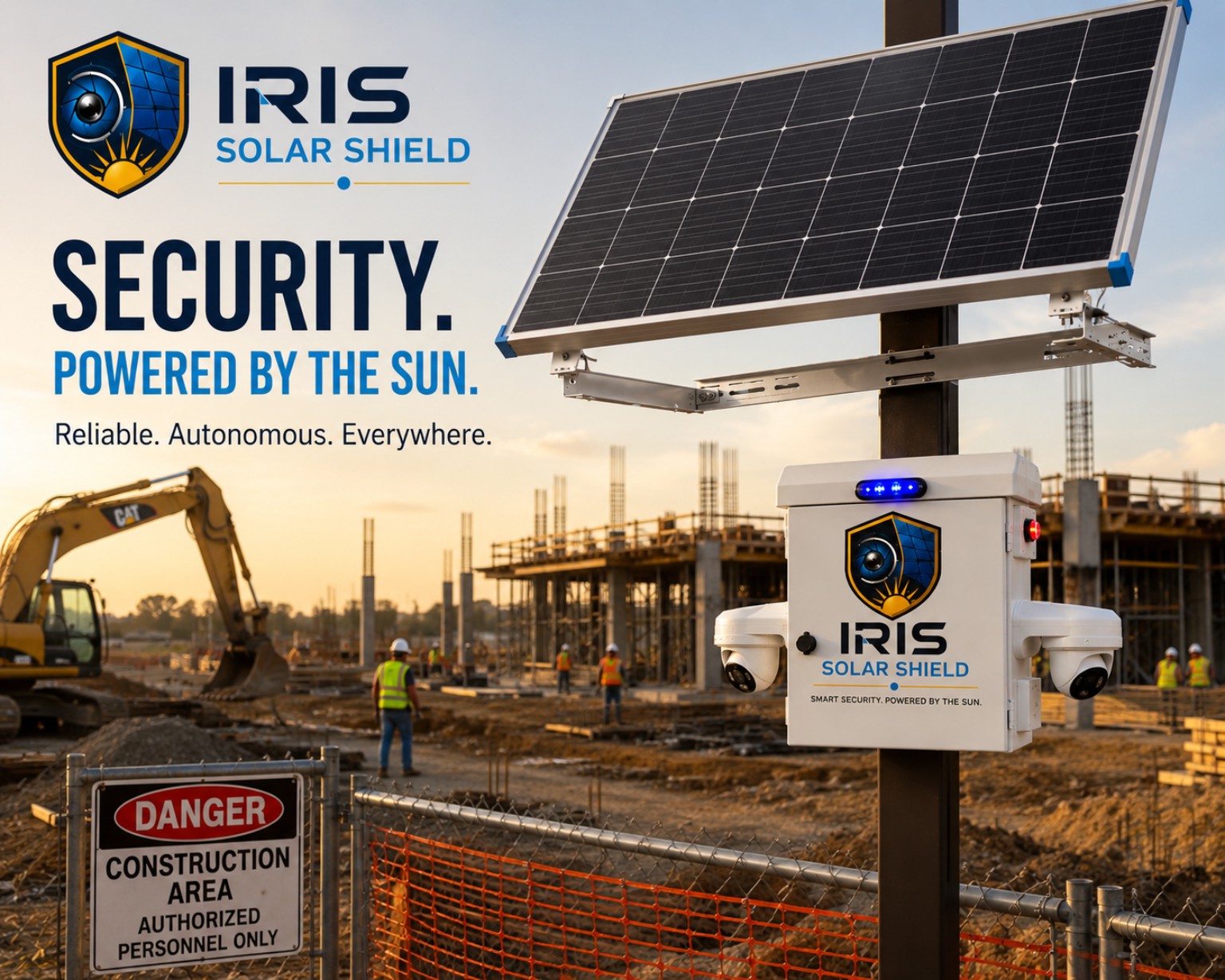 Box 3 Iris Solar Shield surveillance system deployed at a construction site